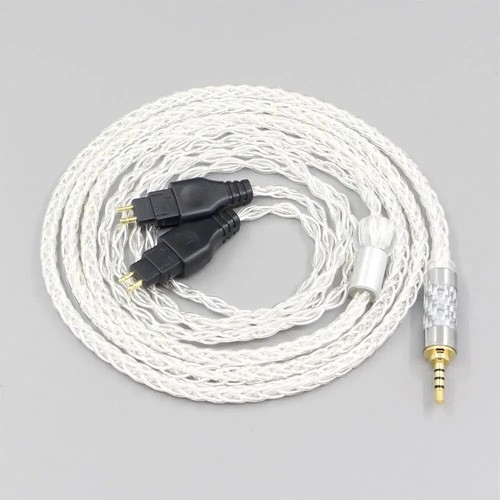 Pure silver earphone cable for - silver,
